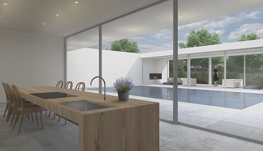 Villa di design di prossima costruzione dalle linee moderne e minimali a Tencarola